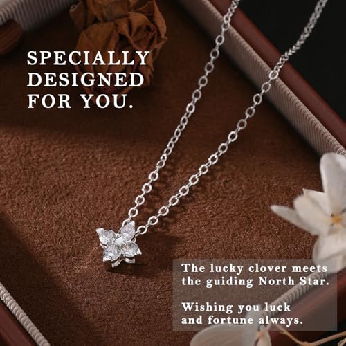 Image of Gold Silver Necklace for Women, Dainty Cubic Zirconia Pendant