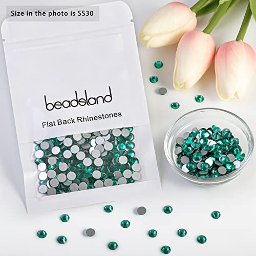 Image of Beadsland Flat Back Crystal Rhinestones, Blue Zircon, SS30, 576pcs | Flatback Glass Gems, 6.3-6.5mm, for Nail Art Craft, Glue Fix