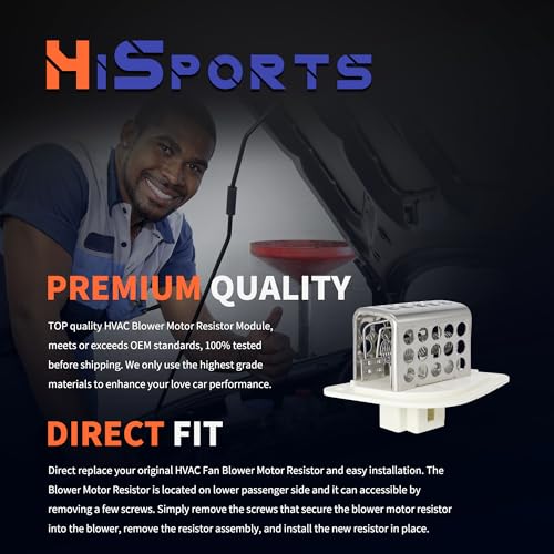 Image of HiSport HVAC Heater Blower Motor Fan Resistor RU-353 Compatible with Jeep | Wrangler 1997-2006,Cherokee And TJ 1997-2001 Replaces RU353 RU1046 4864957 3A1101 CR158