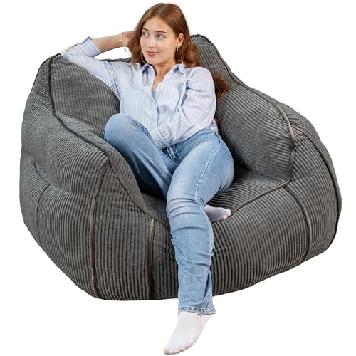 Bananair - Pouf Salon & Chambre en Velours Côtelé - Fauteuil Pouf Cocooning, Élégant & Douillet...