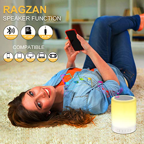 Ragzan Touch Control Beside Lamp With Bluetooth Speaker-Colors Outdoor Table Lamp With Smart Touch Control For Party/Room.gifts For Kids/Woman/Man.… #TOP3