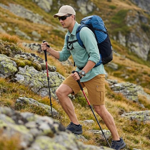 Image of Jessie Kidden Mens Cargo Shorts Expandable Waist Quick Dry Hiking Shorts