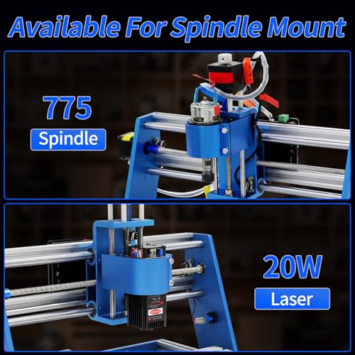 WolfPawn CNC Router Machine 3018 Blue All-Aluminum with Emergency-Stop 3 Axis Engraving Milling Machine Carving for Wood Acrylic PVC Plastic, Working Area (11.8X7.1X2.4in) (with Offline Controller) - Image 3