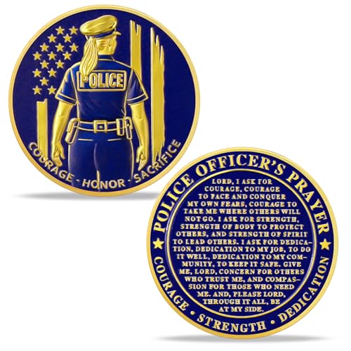 BHealthLife Female Police Officer Prayer Challenge Coins