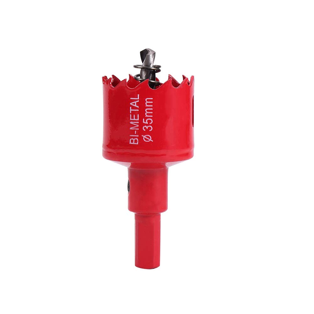 Utoolmart 35mm Bi-Metal Hole Saw M42 High Speed Steel Holesaw Blade 25mm Cutting Depth Opener Cutter Drill Bit with Triangular Handle for Wood Sheet Metal Plastic Fiberboard
