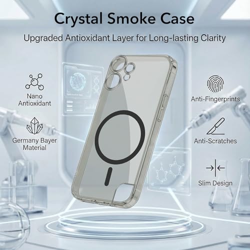 Image of Jkobi Lifetime Anti-Yellow MagSafe Compatible Clear Back Cover Case for Nothing CMF Phone 2 Pro (Sleek Hard Crystal | Shockproof and Camera Protection)
