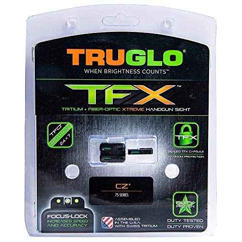 Image of TRUGLO TFX Handgun Sight | Durable Shock-Resistant Compact Brightly Glowing Tritium & Fiber-Optic Xtreme Day /Night Sight for Handguns