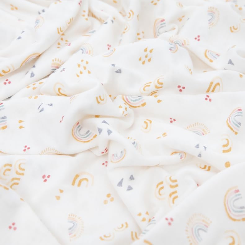 Image of Little Unicorn Premium Stretch Knit Swaddle Blanket | Super Soft with Optimal Stretch & Breathability for swaddling (Rainbows)
