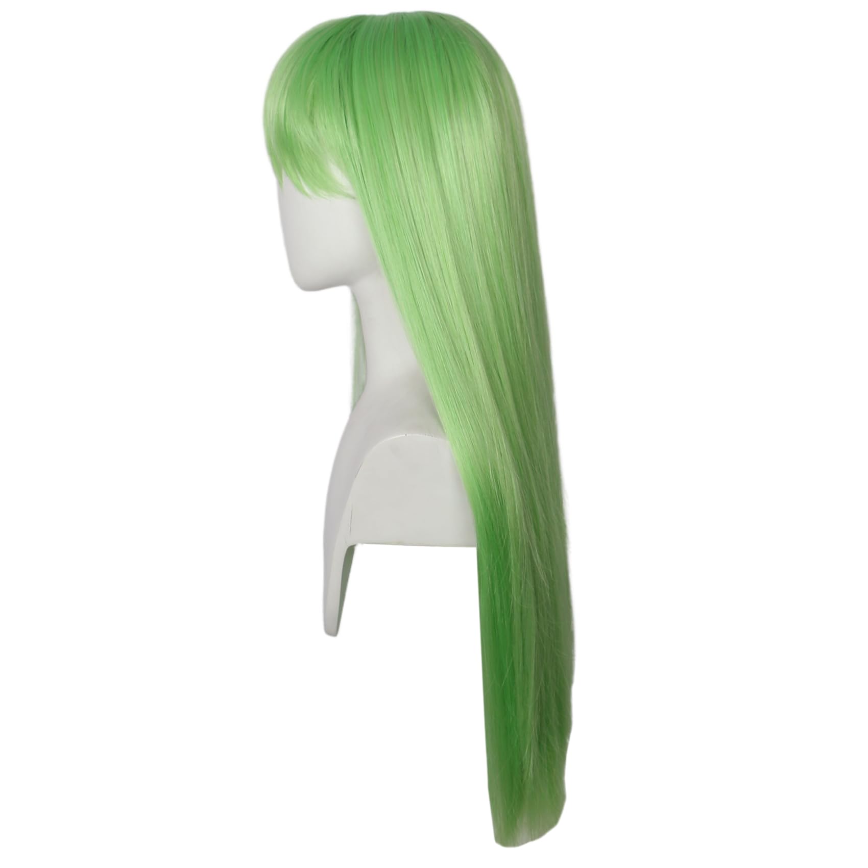 Linfairy Cosplay Long Straight Light Green Synthetic Wig for Unisex Halloween Costume Party Cosplay Anime Wig - Image 4