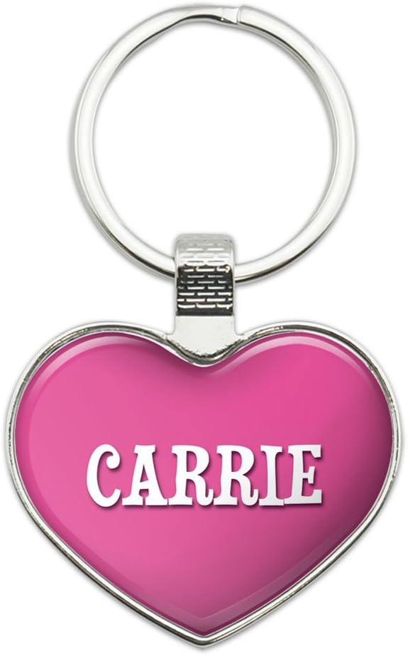 Graphics and More Metal Keychain Key Chain Ring Pink I Love Heart Names Female C Carl - Carrie
