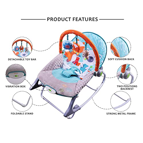 INFANTSO-Baby-Rocker-Portable-Including-Free-Mosquito-Net-U-Shape-Pillow-with-Calming-Vibrations-Musical-Toy-Blue