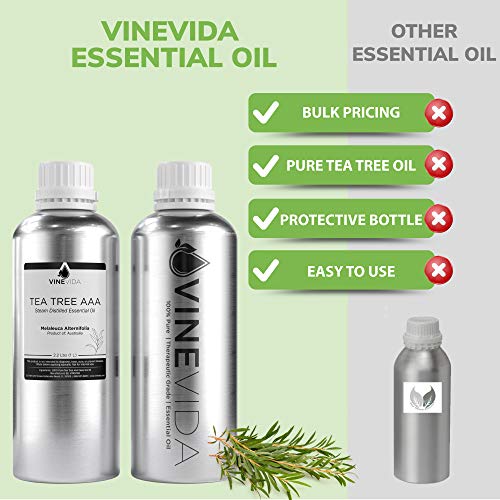 Bulk Tea Tree Essential Oil - 32 Oz Tea Tree Essential Oil - 100% Pure & Undiluted Essential Oil - 2 Pounds Tea Tree Oil For Diy Soaps, Candles, And Blends - Vinevida #TOP5
