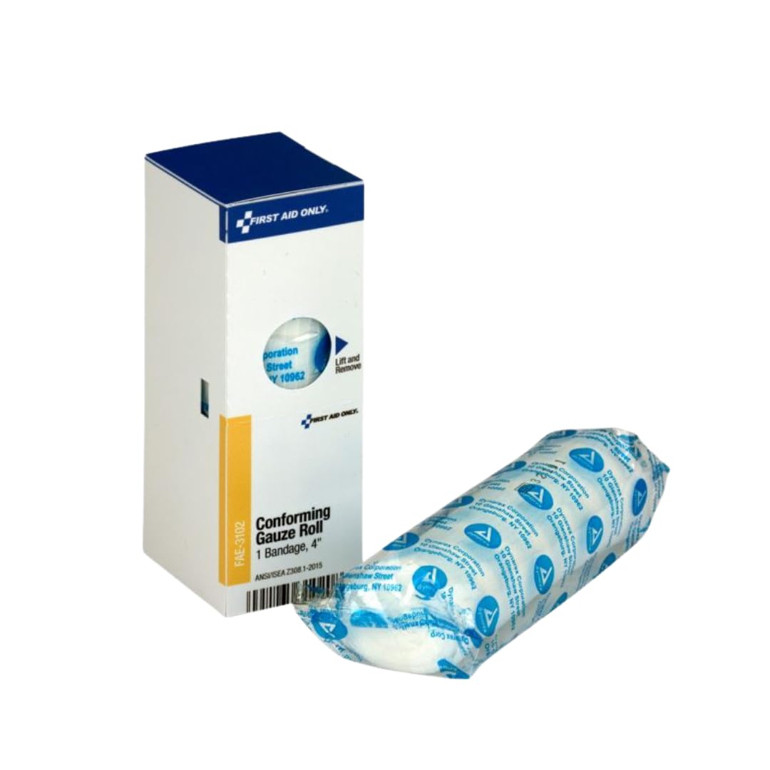 YASHTECHFirst Aid Refill, 4 Inch, Conforming Gauze Bandage Roll, Medical Grade Sterile Wound Care, 1 Roll per Box