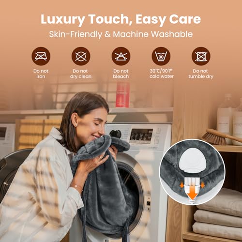 Image of BOB AND BRAD Heating Pad for Neck, Shoulders and Back, FSA Eligible HSA Eligible Electric Heat Pad, Edge-Weighted Design, Fast Heating, ETL Certified, Gift for Women Men 24 inchx33 inch