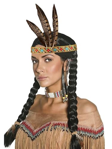 BLUE GARLIC Men Handmade Native Feather Headdress, Thanksgiving Day Indian Costume American for Party Performances Photo Props (headband-04)