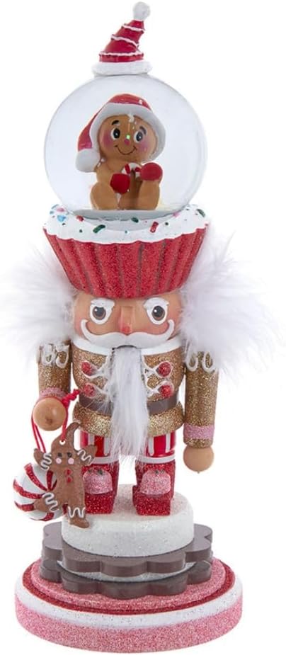 Kurt Adler Hollywood Nutcrackers Gingerbread Water Globe Nutcracker