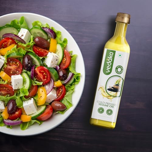 Image of Amazon Brand - Vedaka Cold Pressed Sesame Oil | 500 ML Bottle | Gingelly Oil (Pack of 3)
