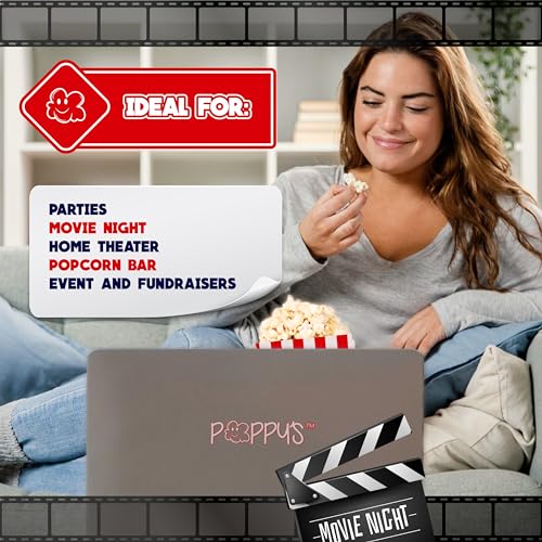 poppy39s paper popcorn bags - 200 1oz concession-grade bags popcorn machine accessories for popcorn bars movie nights concessions