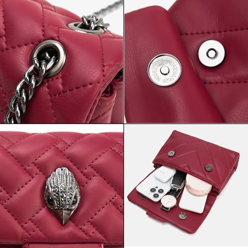 Image of Rejolly Rainbow Stripe Crossbody Shoulder Bag for Women Color Blocking PU Leather Colourful Purse with Chain Strap | PU Leather, with Chain Strap