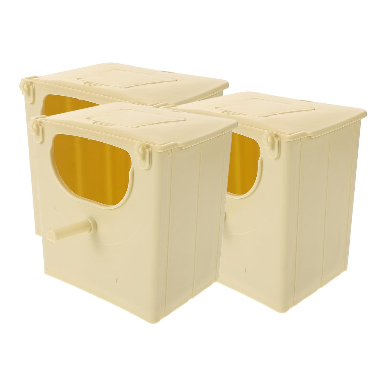 Happyyami Nichoir À Oiseaux Suspendu en Plastique 3 Pièces Boîte D'Élevage pour Perruches Calopsittes Conures Jardin Maison