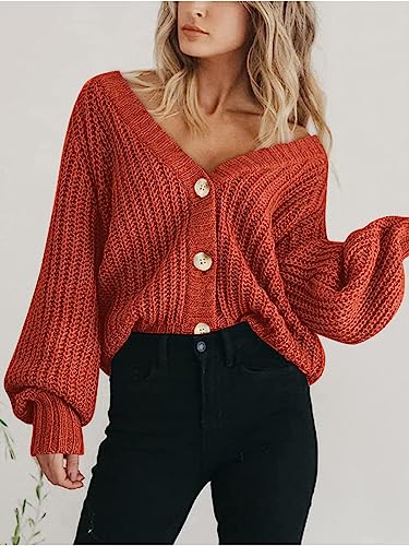 Image of PRETTYGARDEN Women's Chunky Knit Open Front Sweater Long Sleeve Button Loose Short Cardigan Outerwear Coats