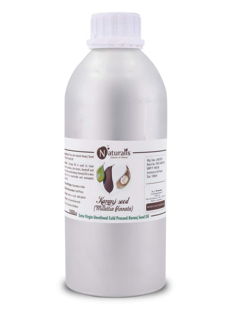 NaturalisEssence of Nature Extra Virgin Unrefined Cold Pressed Karanj Seed Oil for Skin - 500ml