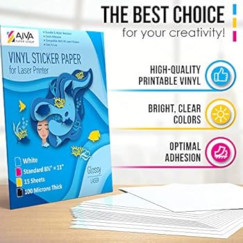 Printable Vinyl Sticker Paper For Laser Printer Glossy White 15 Self Adhesive Sheets Waterproof Decal Paper Standard Letter Size 8 5 X11 Amazon Com Au Stationery Office Products Printable Vinyl Sticker Paper For Laser Printer Glossy White 15 Self Adhesive Sheets Waterproof Decal Paper Standard Letter Size 8 5 X11 Amazon Com Au Stationery Office Products