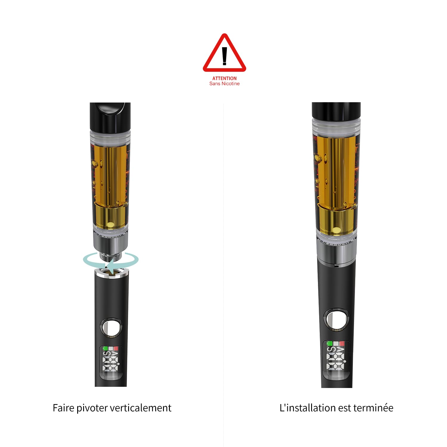 CannBro 510 Vape Batterie USB avec bouton et Affichage  280mAh,  Prchauffage, Affichage, Compatible cartouches, huile de CBD, chanvre et e-liquides.  (Noir) : Amazon.fr: High-Tech