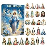 Weihnachts-Countdown-Kalender – 2D-Acryl-Mutter-Maria-Ornamente, festliche Feiertagsdekoration, saisonaler Anhänger-Kalender, perfekter Farbbaum, Wohnzimmer, Hof, Party-Sammler