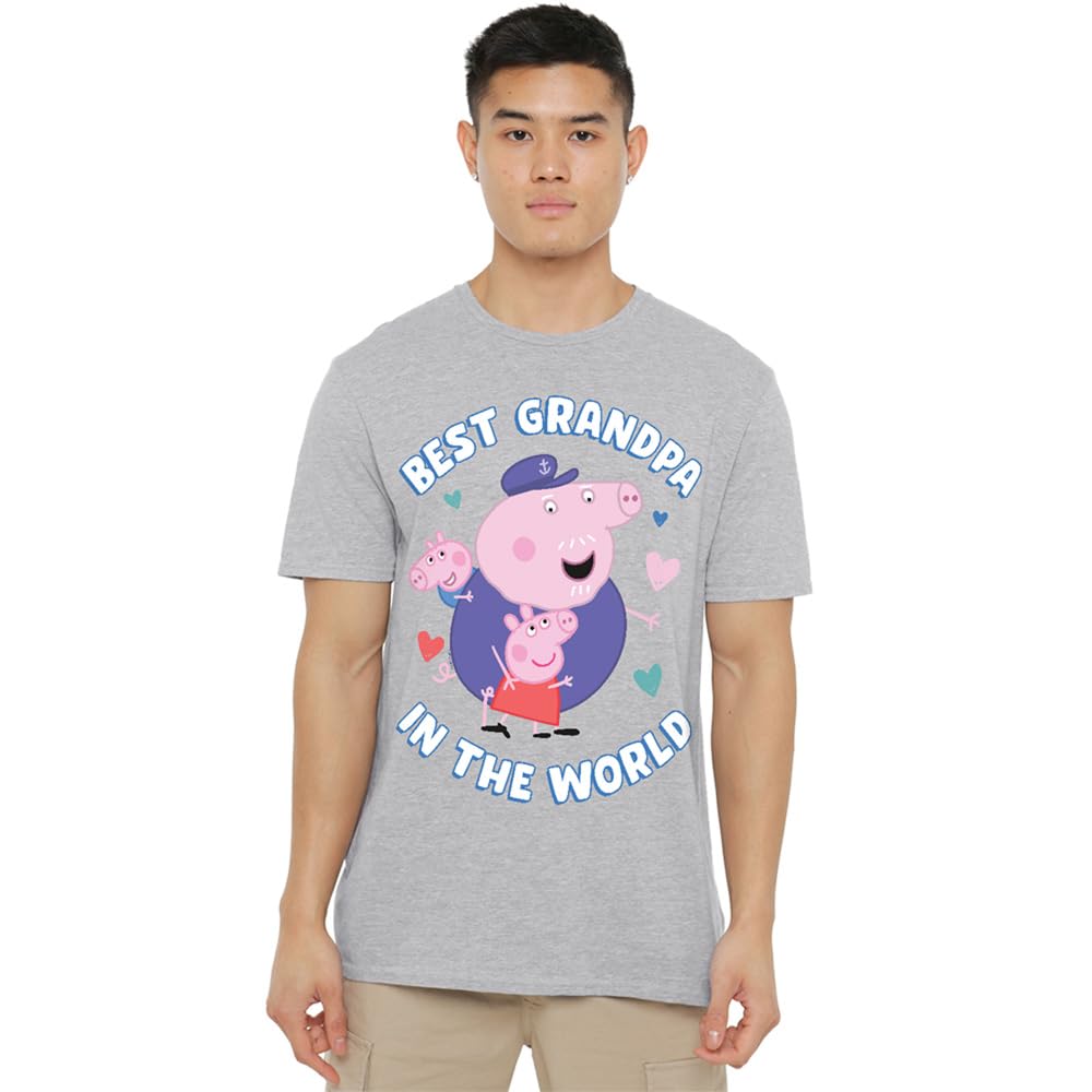 Peppa Pig Tv Best Grandpa in The World Unisex T Shirt, Heather Grey, XXL