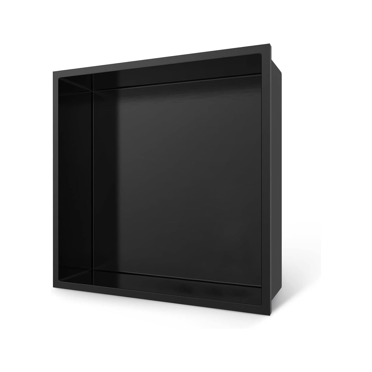 BathfinesseShower Niche 12 x 12, Matte Black Stainless Steel Shower Niche Shelf Recessed Shower Niche for Bathroom Storage No Tile Needed Over Mount Installation