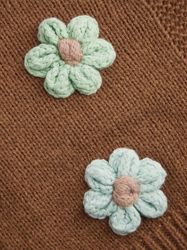 Image of CIDER Women's Floral Cropped Cardigan Cute Flower V Neck Button Down Trendy Sweater