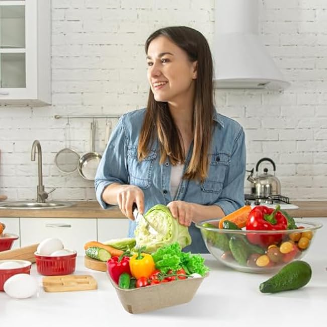 Pulp Fiber Berry Basket - Fresh Produce Vented Baskets | Paper Strawberry Basket | 50pcs Small Pulp Fiber Harvest Fruit Container For Packaging Fruits, Veggies, Blueberry Raspberry