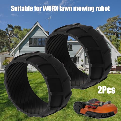 stonenect 2Pcs Rubber Wheel Protector Protection Raiser Cover Compatible with Worx Landroid Robotic Lawnmower Front Wheel Robot S300 WR130E - Image 2