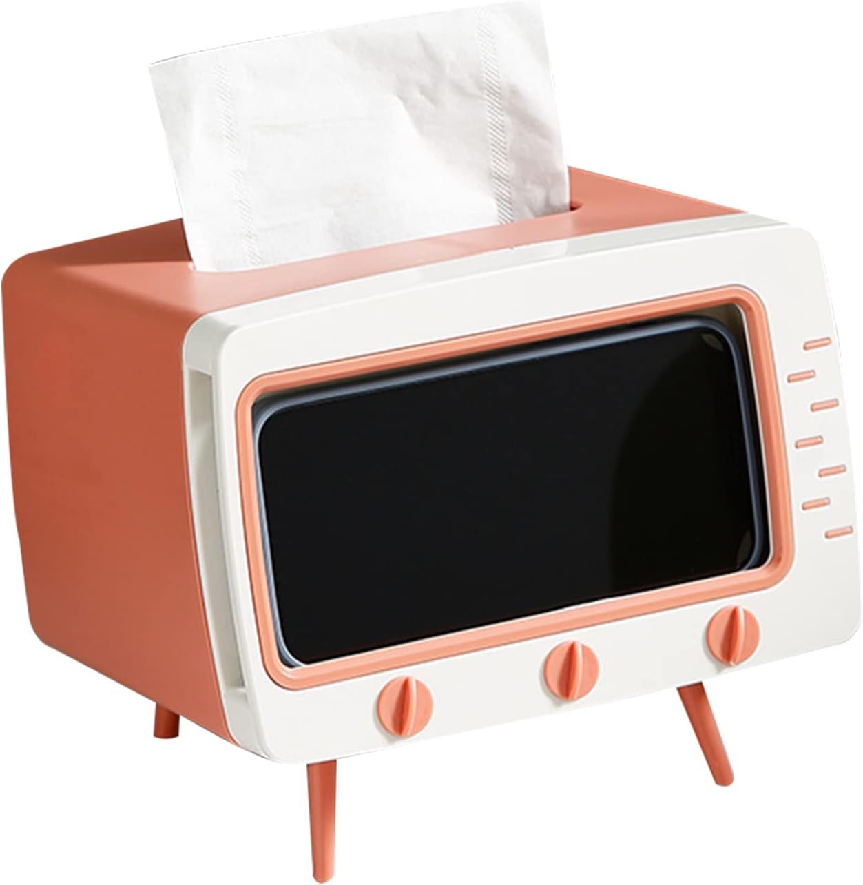 TV Tissue Box Multi Functional Mobile Phone Shelf Desktop Decoration Tissue Holder Home Living Room Cute StyleKleenex Box Holder for Bathroom Office（Pink）