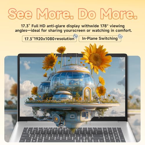 Image of HP 2025 17.3 inch FHD Laptop, Intel Core i3-N305 16GB RAM | 1TB SSD, Windows 11 Pro, Wi-Fi 6, Bluetooth, Webcam, Up to 9.5 Hours Battery Life-Business Laptop for Work & Students, G255 Accessory Kit