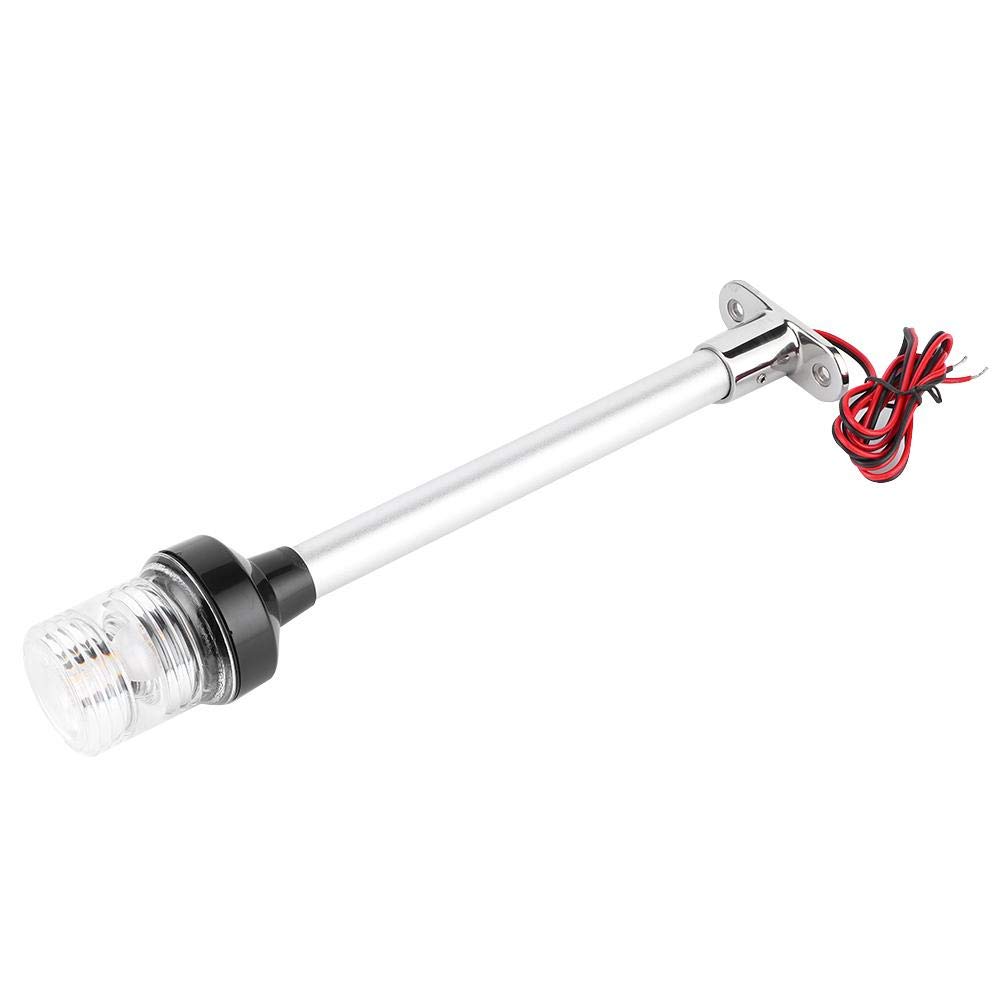 Luce di Segnalazione a Vela, DC12V-24V/5W Luce di Poppa per Barca Regolabile Bianca Luce di Ancoraggio a Tutto Tondo Lampada di Poppa di Ancoraggio IP66 Bianca