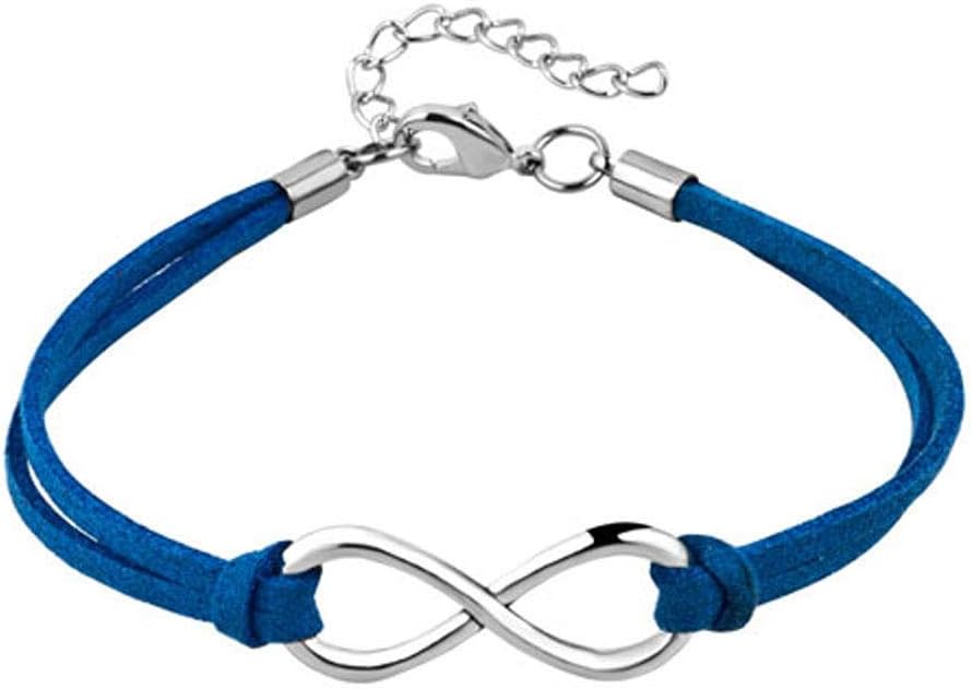 Infinity Endless Love Hope Handmade Leather Wrap Wristband Adjustable Bracelets Multi Color