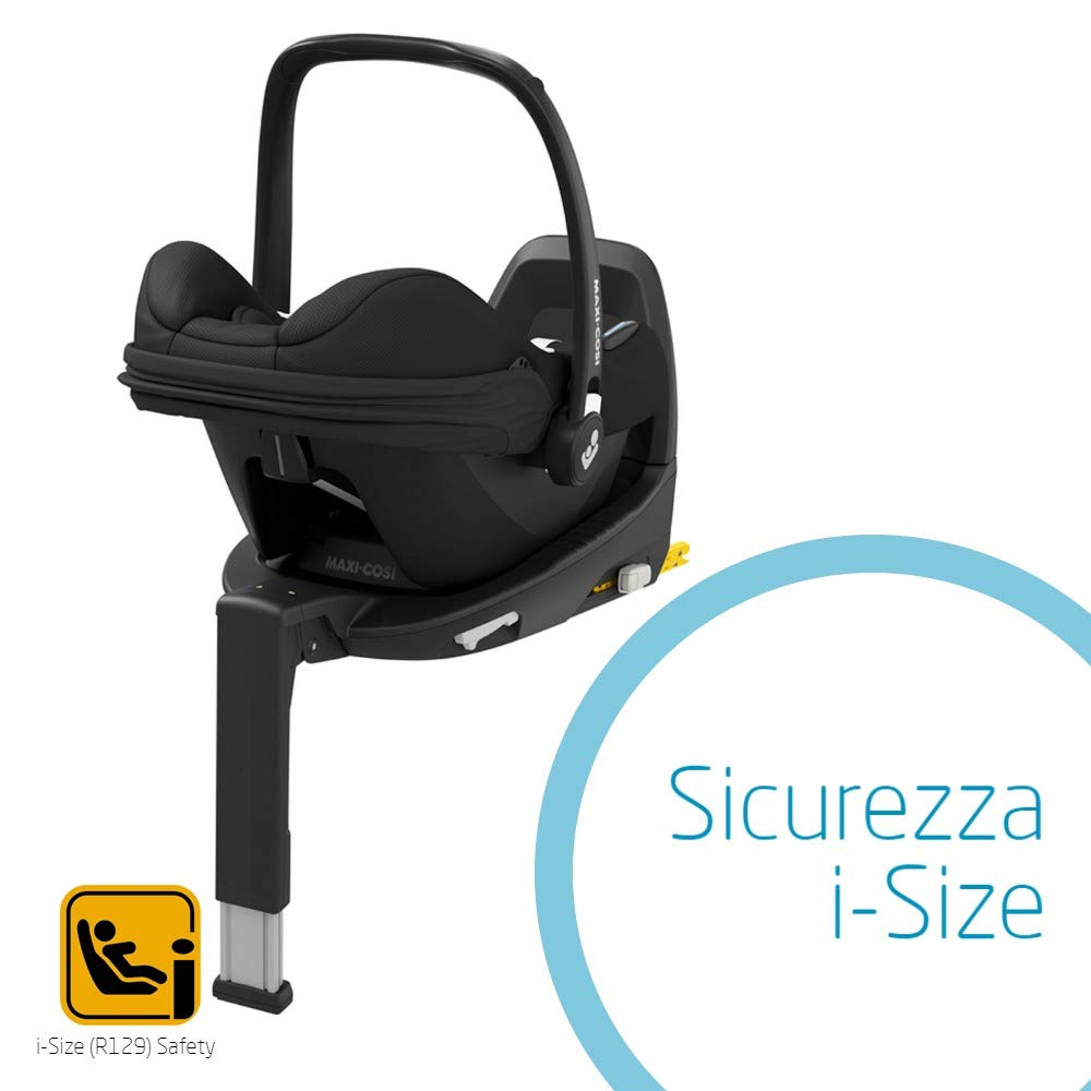 Maxi-Cosi Tinca Seggiolino Auto per Neonati I-Size, Gruppo 0+, da 45 a 75 cm, 0-12 kg, Nero (Essential Black)