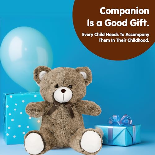 Image of Kidology Plush Toy Pillow, Reversible Bunny, Cute Rabbit Sofa Pillow, Easter Bunny Stuffed Animal Cute Rabbit Plushie Birthday Gift for Boys Girls (Medium, Teddy Bear Brown - 40cm)