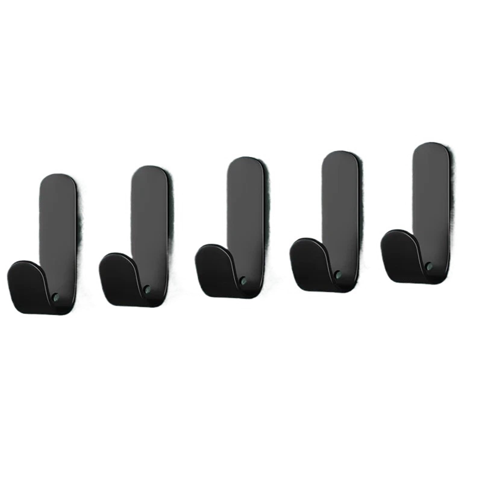 Ryqzhhy 5Pcs-Black Coat Hooks 5Pcs Stainless Steel Adhesive Wall Hooks For Hat Towel Robe Bathroom Bedroom Hanging Use(5Pcs-Black)