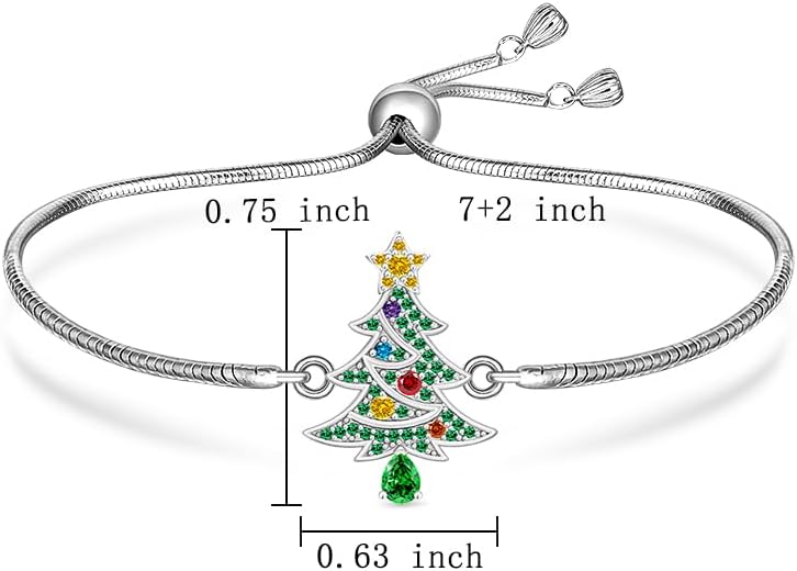 Christmas Tree Bracelet for Women S925 Sterling Silver Christmas Jewelry Colorful Tree X-Mas Gifts for Mom - Image 2
