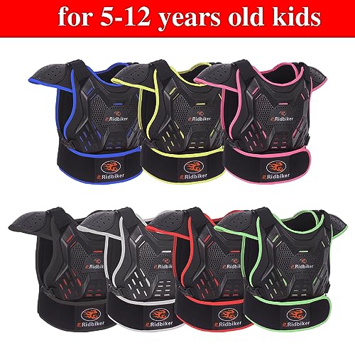 Image of Kids Dirt Bike Gear Motorcycle Armor, Kids Chest Protector Motocross Motorcycle Protective Gear Body Armor Vest Knee Guards and Elbow Full Body Protection Set for Cycling Skateboard MTB ATV (Silver)
