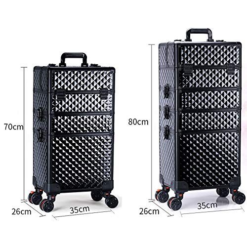 Kosmetikkoffer, Professioneller Make-Up Koffer, 3-In-1 Schminkkoffer Für Reisen, Großer Trolley Für Friseure Mit 360… – Bild 7