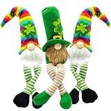 EBaokuup 3PCS St. Patrick's Day Gnome, Leprechaun Rainbow Tomte, Shamrock Elf Toy, Scandinavian Style Plush Elf Toy for Home Decorations, St. Patrick's Day Gift