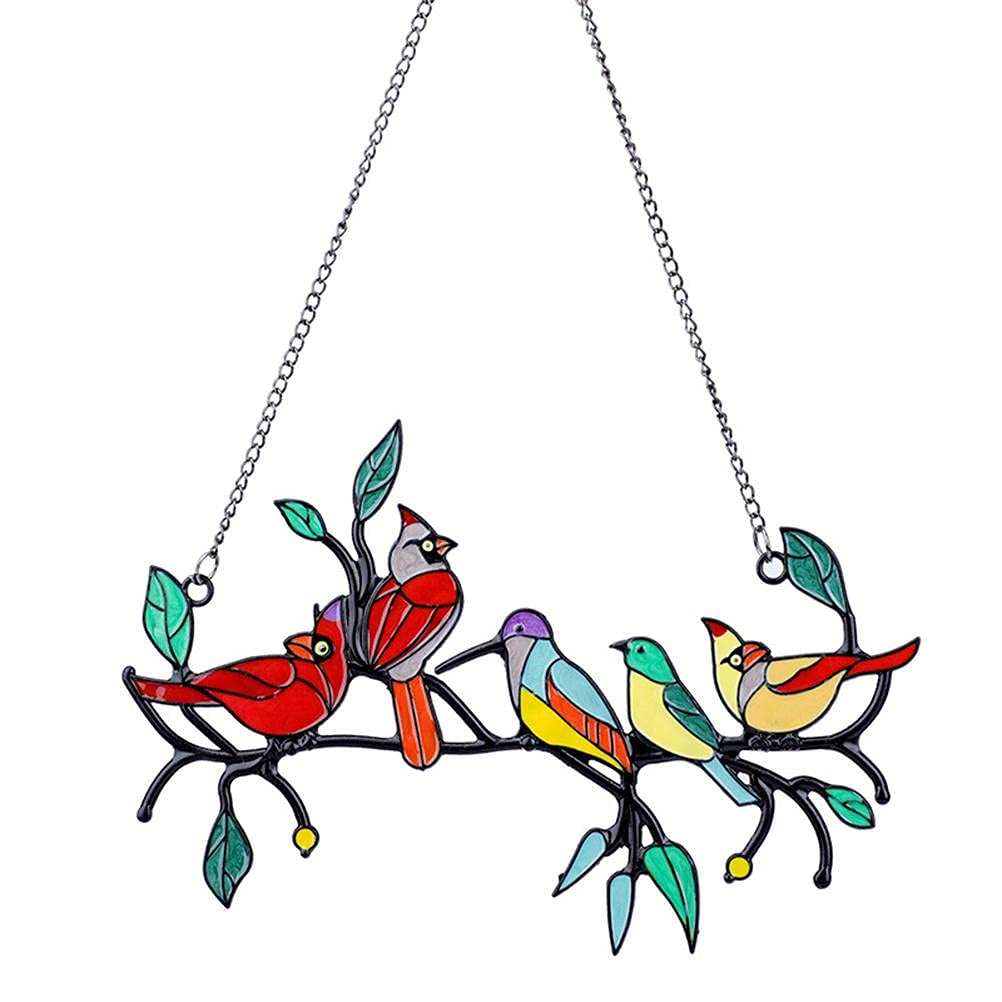 Vitrail Style Acrylique Oiseau Suncatcher Décoration Fenêtre