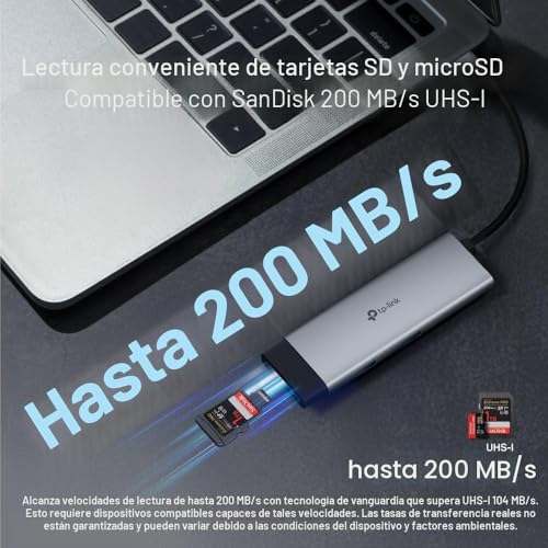 Multiplicador de puertos tipo C compatible con tabletas y smartphones para transferir datos 5