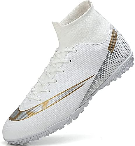 XJIODF Men’s Soccer Cleats Football Boots with High-Tops Lace-Up Non-Slip Spikes