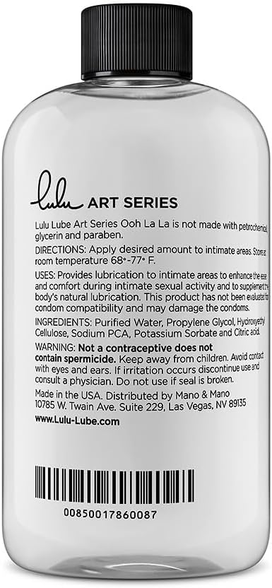 Personal Lubricant. Lulu Lube Natural Water-Based Lubes for Men and Women. (3 x 8oz)