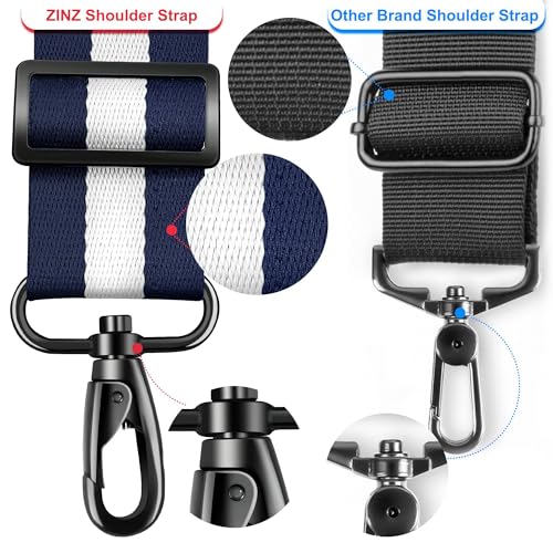 Image of ZINZ 74 inch Shoulder Strap with Fixed Pad and Dual Balanced Buckles,Blue-White-Blue Stripe